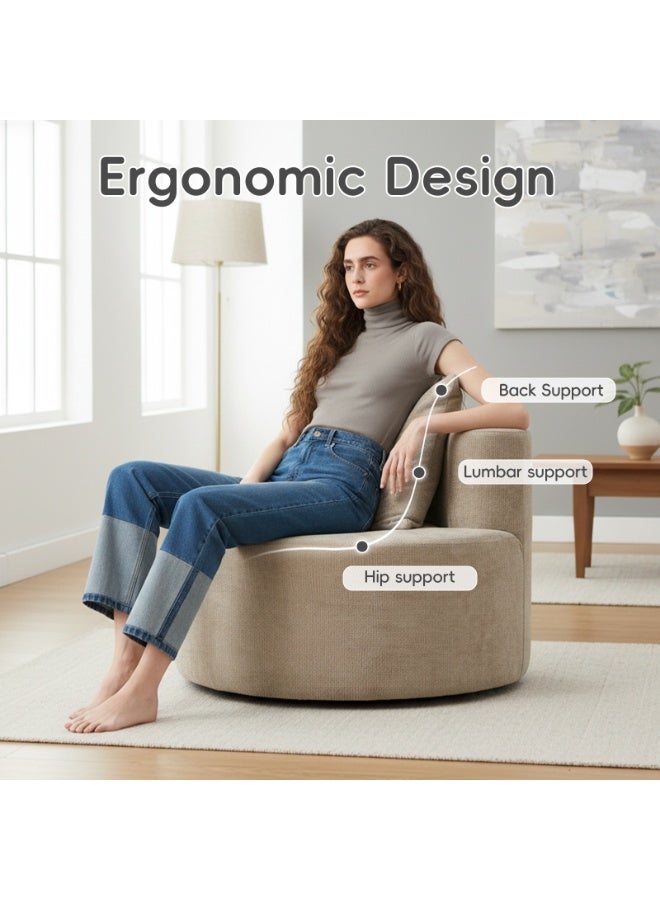 هدف كرسي استرخاء دائري داخلي، كرسي أريكة أرضي فردي لغرفة المعيشة، غرفة النوم، الشقة - Image 4